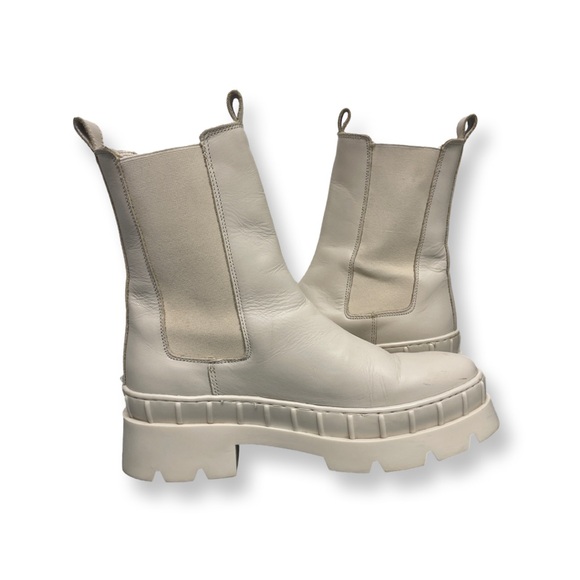 Steve Madden Barclay Chunky Heeled Boot Women’s 8.5 Bone - Picture 6 of 11